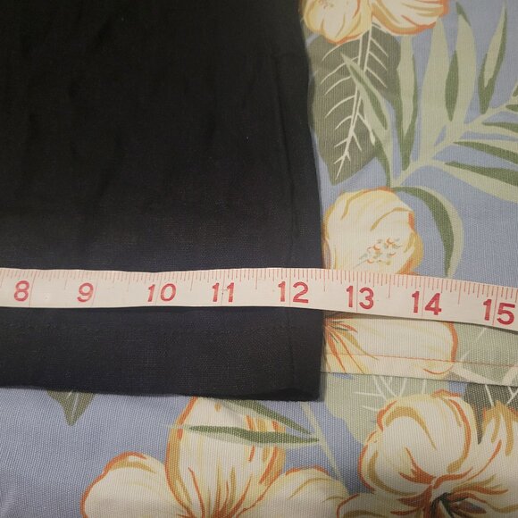 Old Navy Size Medium Linen Wide Leg Fold Over Waist Panel Black Pants- NWT - Picture 7 of 9